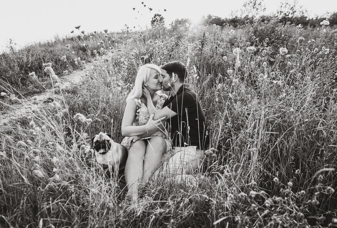mallorca intimate couple engagement photographer - black and white artistic nature portrait of couple